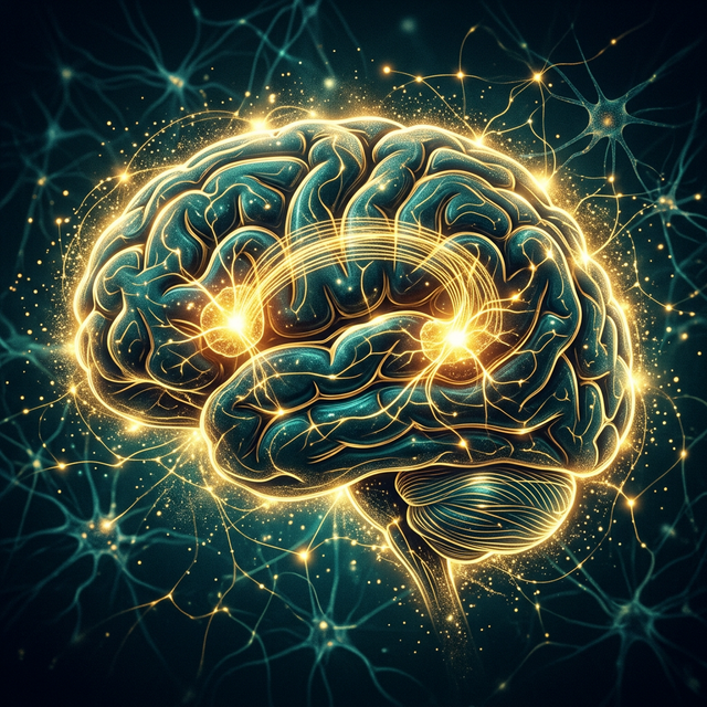 Language network diagram showing Broca's area and TMS target for aphasia